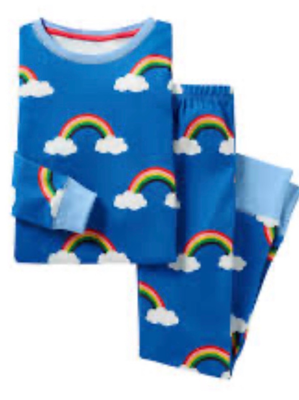 Mini Boden Kids Blue Rainbow Pajama Set